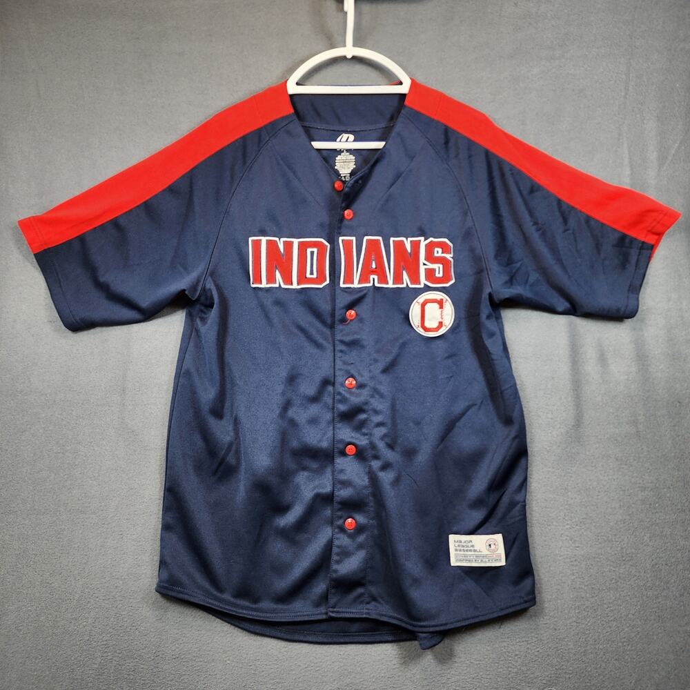 Cleveland Indians Jersey Mens Large Major League Baseball Dynasty Series Sewn On